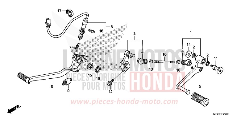 PEDALE de CB1100 ABS GRAPHITE BLACK (NHB01) 2014